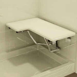 L-shaped shower seat