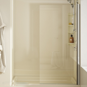straight glass shower door from Banyo